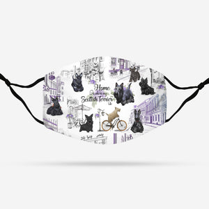 Urban, Vintage Flower And Scottish Terrier EZ07 1708 Face Mask