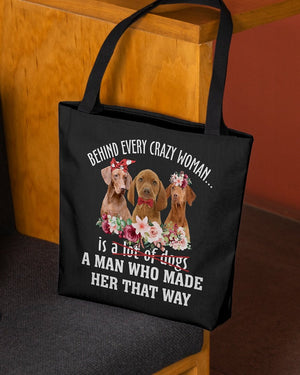 Vizsla-Crazy Woman Cloth Tote Bag