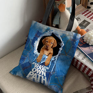 Vizsla -Follow Your Own Path-Cloth Tote Bag