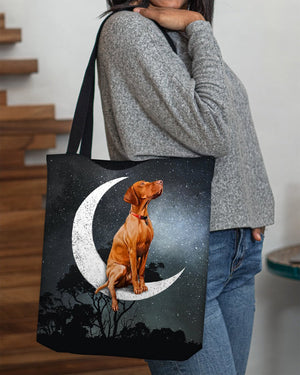 Vizsla-Sit On The Moon-Cloth Tote Bag