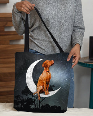 Vizsla-Sit On The Moon-Cloth Tote Bag