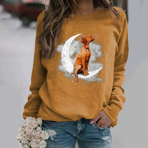 Vizsla -Sit On The Moon- Premium Sweatshirt