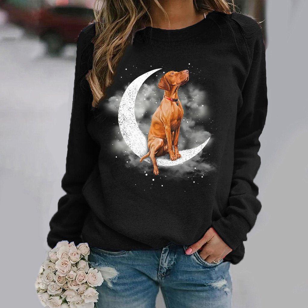Vizsla -Sit On The Moon- Premium Sweatshirt
