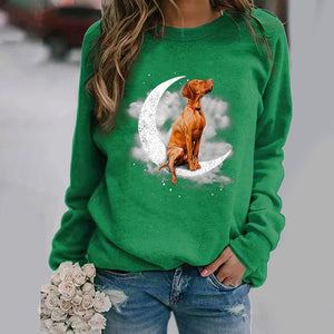 Vizsla -Sit On The Moon- Premium Sweatshirt