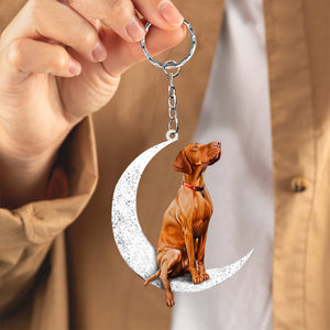 Vizsla-Sit On The Moon Keychain