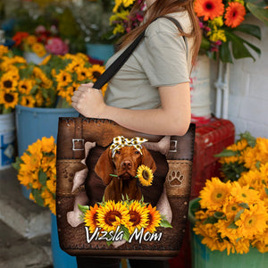 Vizsla-Sunflower&Dog Mom Cloth Tote Bag