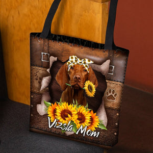 Vizsla-Sunflower&Dog Mom Cloth Tote Bag