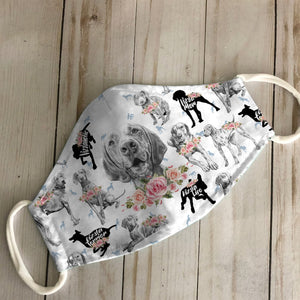 Vizsla Terrier Floral Vintage EZ07 2406 Face Mask