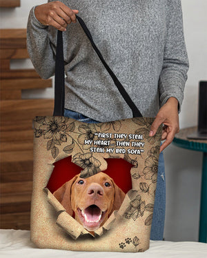 Vizsla-Torn Cloth Tote Bag