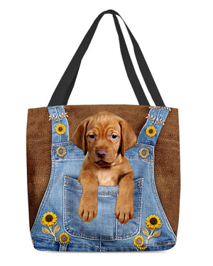 Vizsla And Sunflower-Cloth Tote Bag