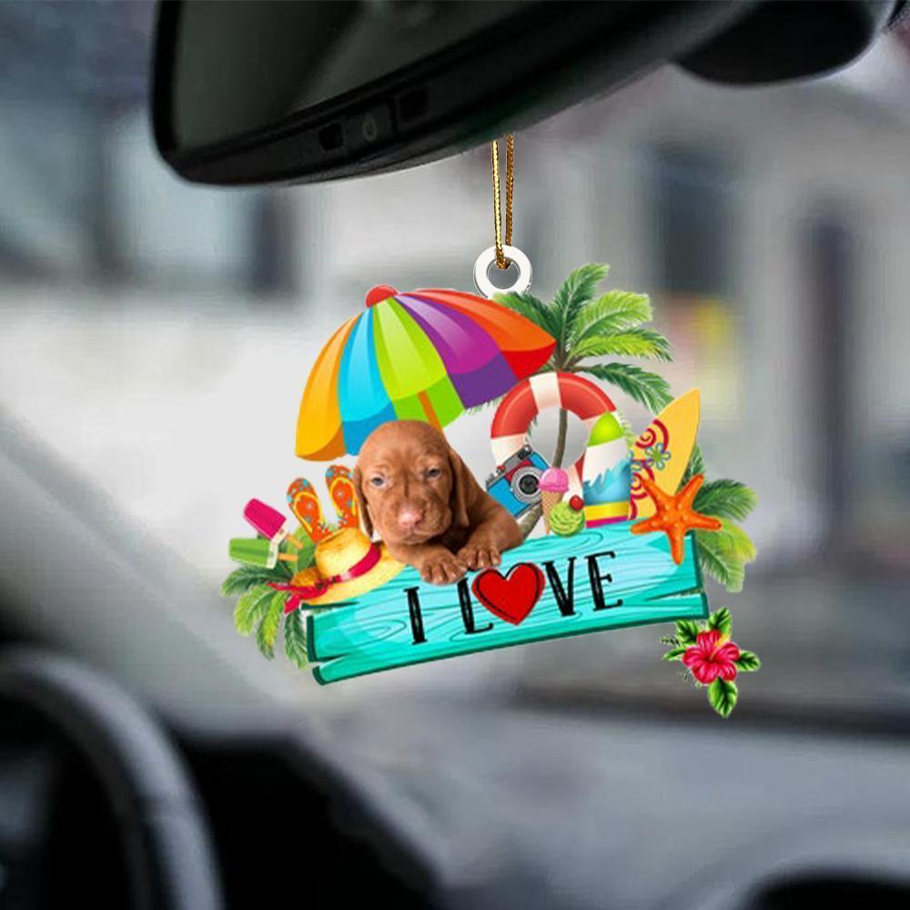 Vizsla-I Love Summer-Two Sided Ornament