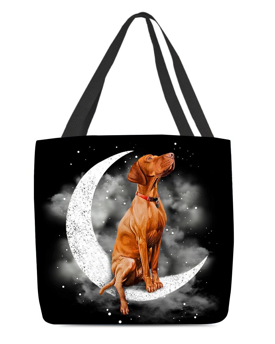 Vizsla Sit On The Moon With Starts-Cloth Tote Bag