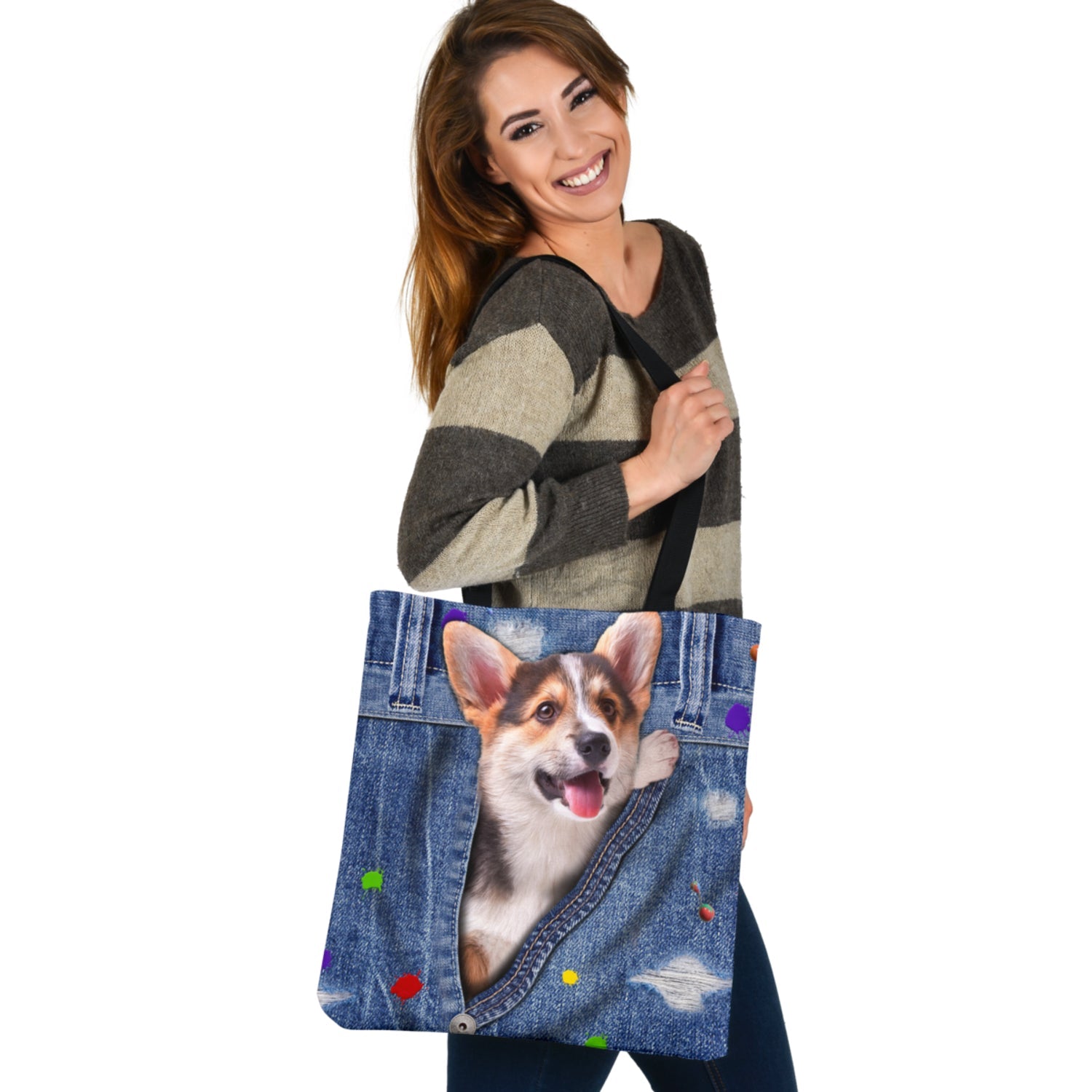 WELSH CORGI-The Rainbow-Cloth Tote Bag