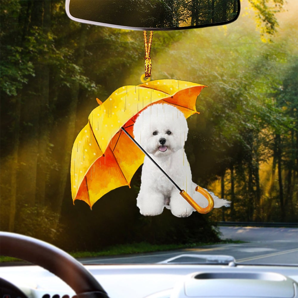 WHITE Bichon Frise-The Umbrella Two Sides Ornament