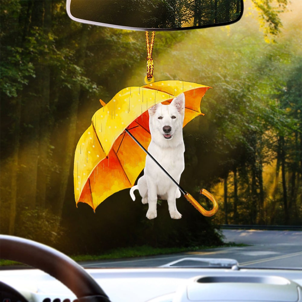 WHITE German Shepherd-The Umbrella Two Sides Ornament