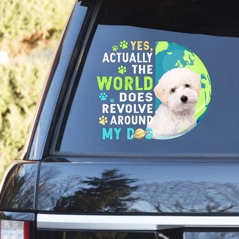 WHITE Maltipoo Revolve Around Decal