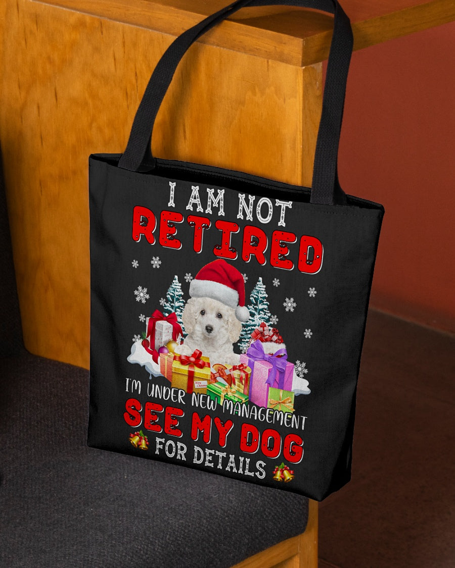 WHITE Toy Poodle-New Management Cloth Tote Bag