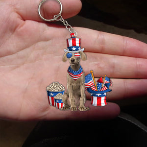 Weimaraner 2-July Stuff Flat Acrylic Keychain