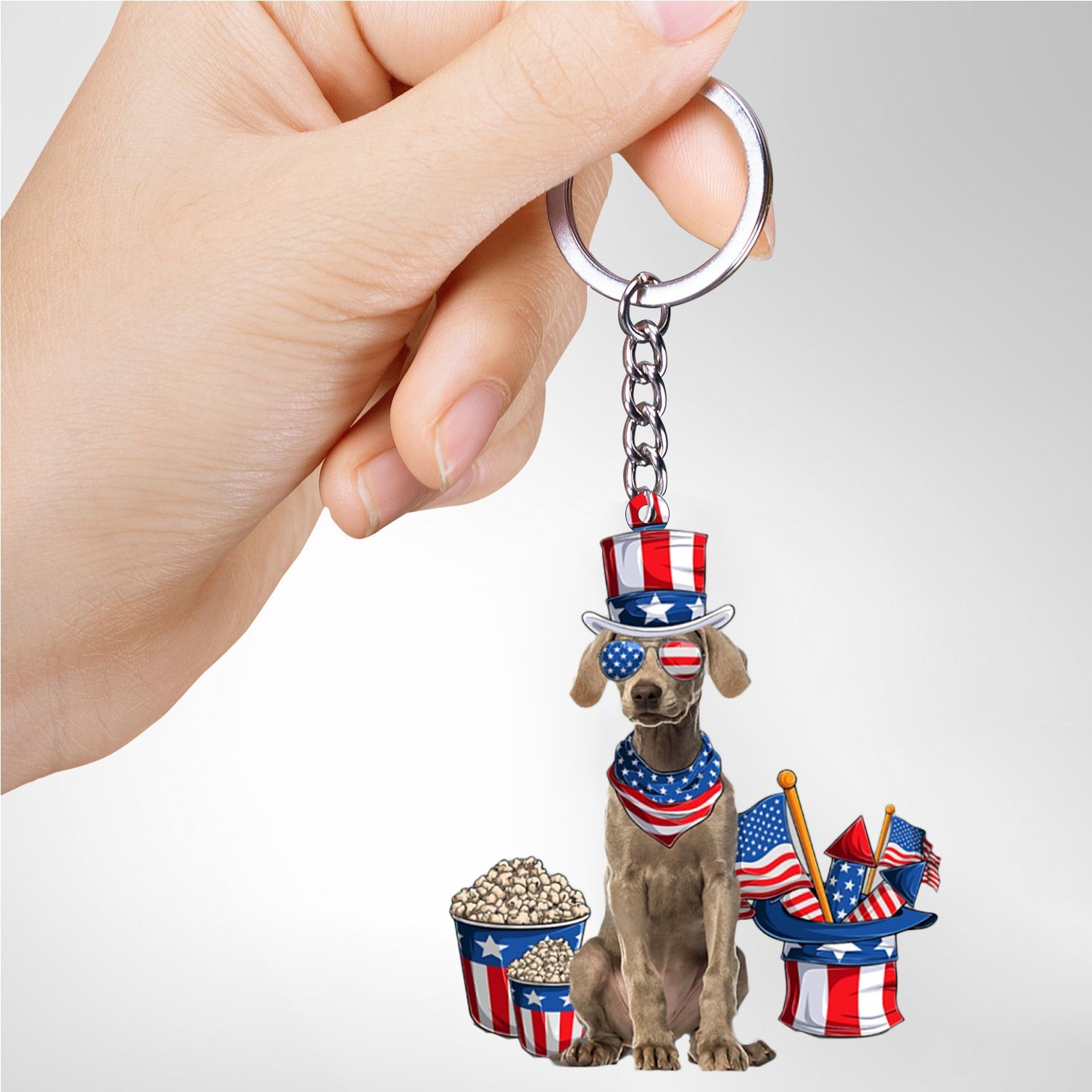 Weimaraner 2-July Stuff Flat Acrylic Keychain