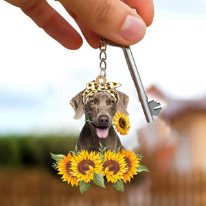 Weimaraner-Dog Mom Keychain