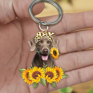 Weimaraner-Dog Mom Keychain