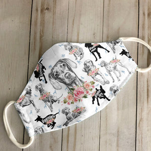 Weimaraner Floral Vintage EZ07 2306 Face Mask