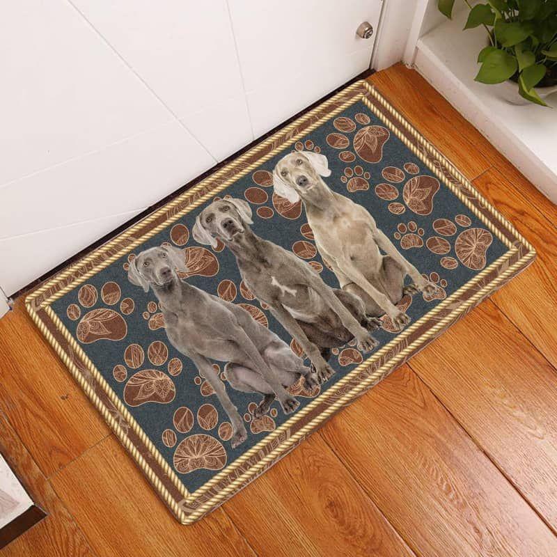 Weimaraner-Flower Paw Doormat