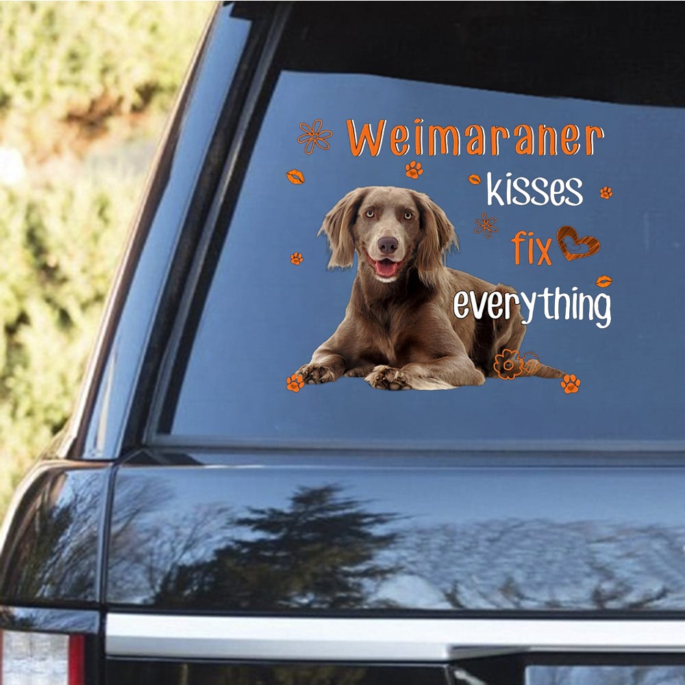 Weimaraner-Kiss Fix Everything Decal