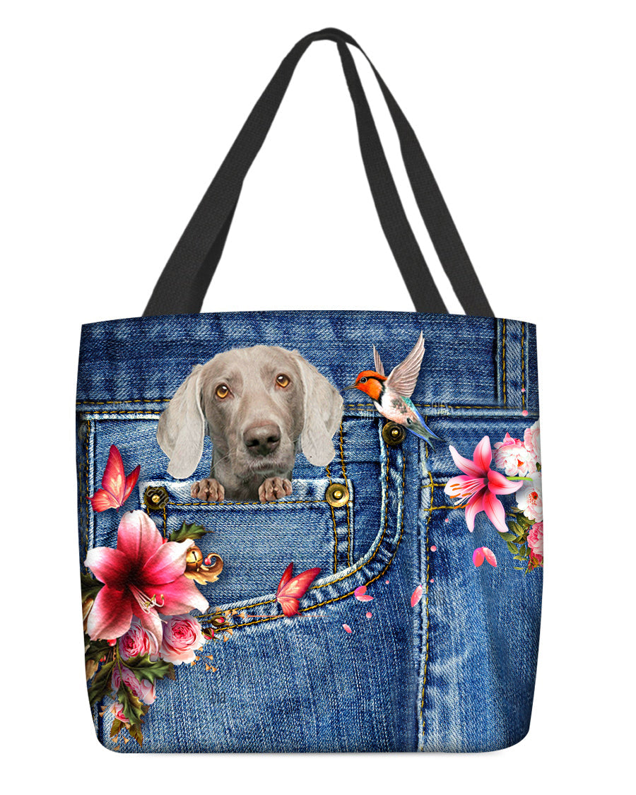 Weimaraner-Lily Cloth Tote Bag