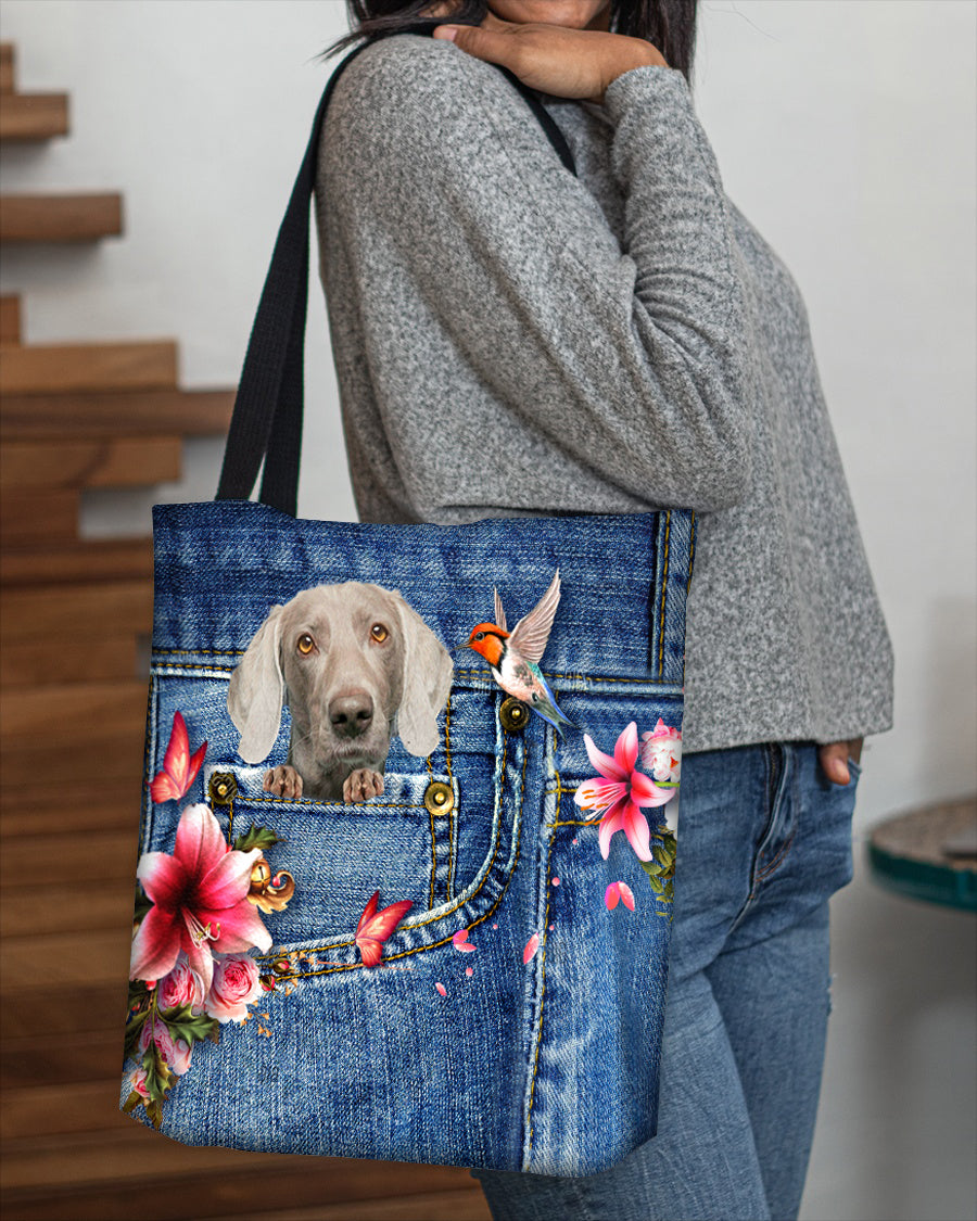 Weimaraner-Lily Cloth Tote Bag