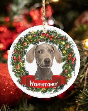 Weimaraner-Noel Circle-Two Sided Ornament