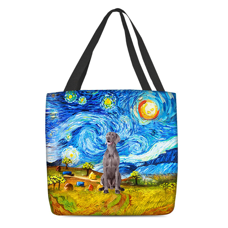 Weimaraner-Oil Painting-Cloth Tote Bag