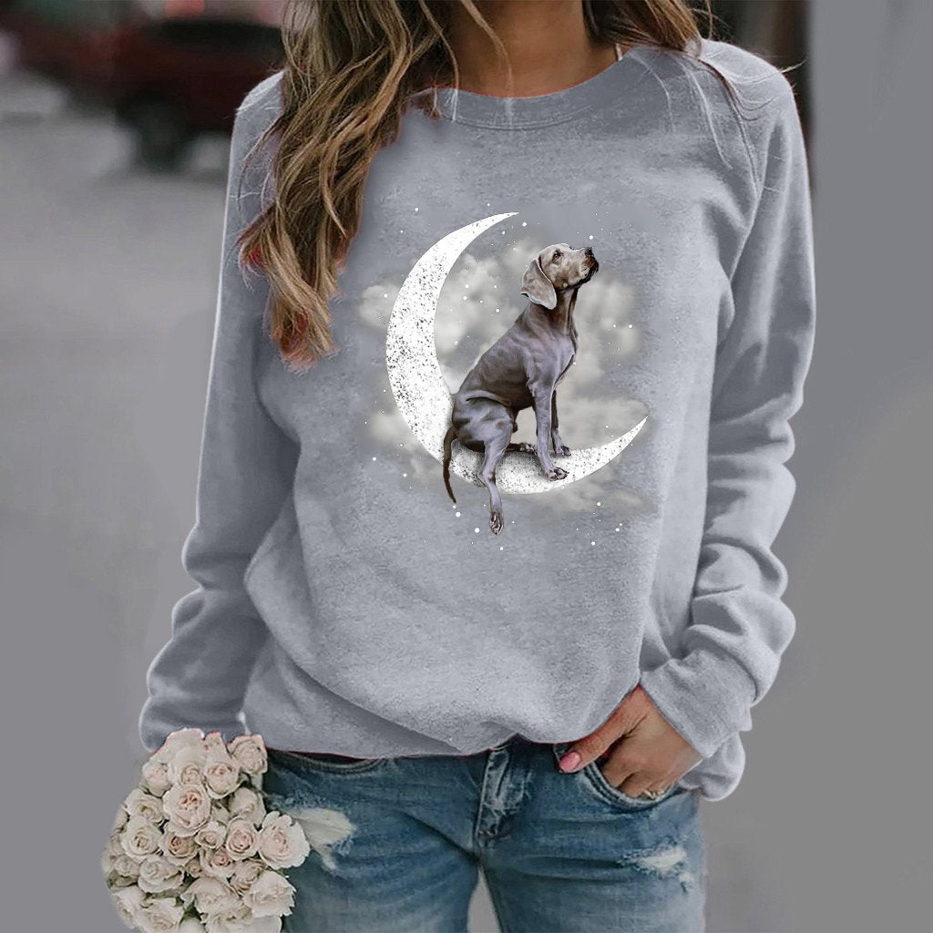 Weimaraner -Sit On The Moon- Premium Sweatshirt