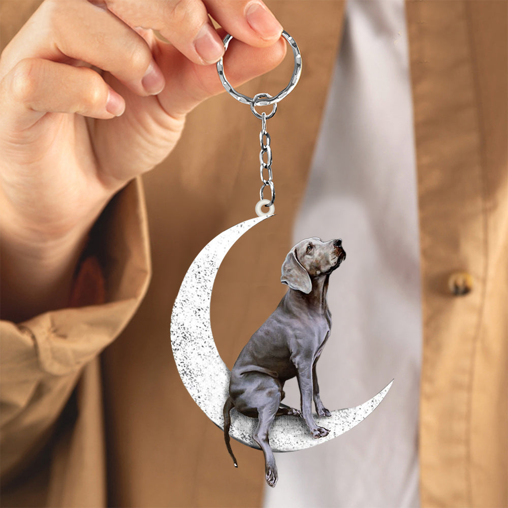 Weimaraner-Sit On The Moon Keychain