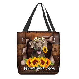 Weimaraner-Sunflower&Dog Mom Cloth Tote Bag