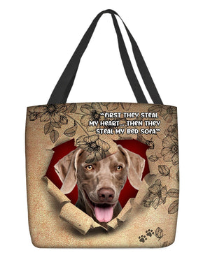 Weimaraner-Torn Cloth Tote Bag