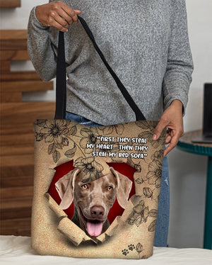 Weimaraner-Torn Cloth Tote Bag