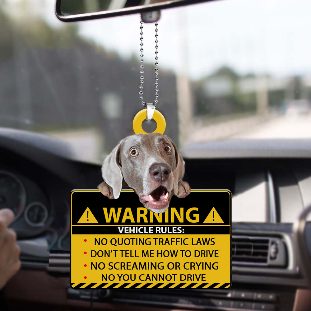 Weimaraner-Vehicle Rules Two Side Ornament