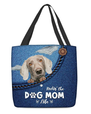 Weimaraner-Dog Mom Life-Cloth Tote Bag