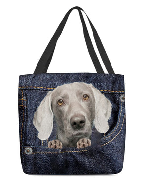 Weimaraner-Dark Denim-Cloth Tote Bag