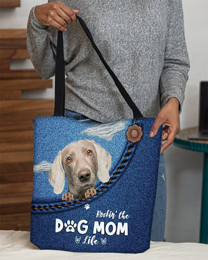 Weimaraner-Dog Mom Life-Cloth Tote Bag