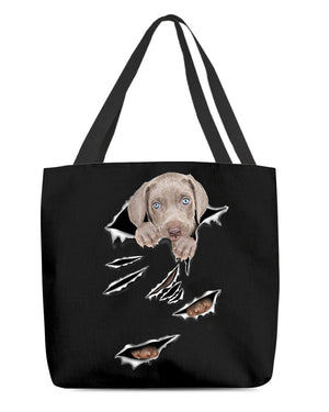 Cracks-Weimaraner-Cloth Tote Bag