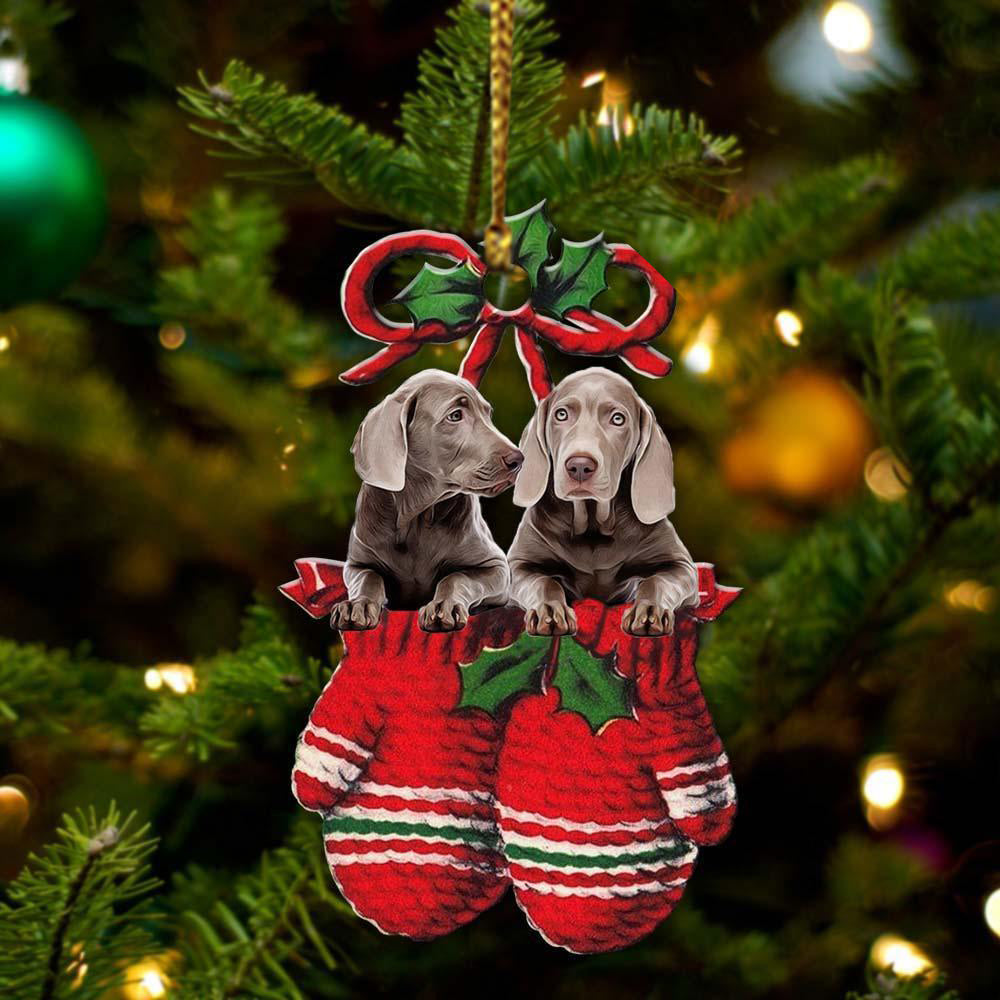 Weimaraner Inside Your Gloves Christmas Holiday-Two Sided Ornament