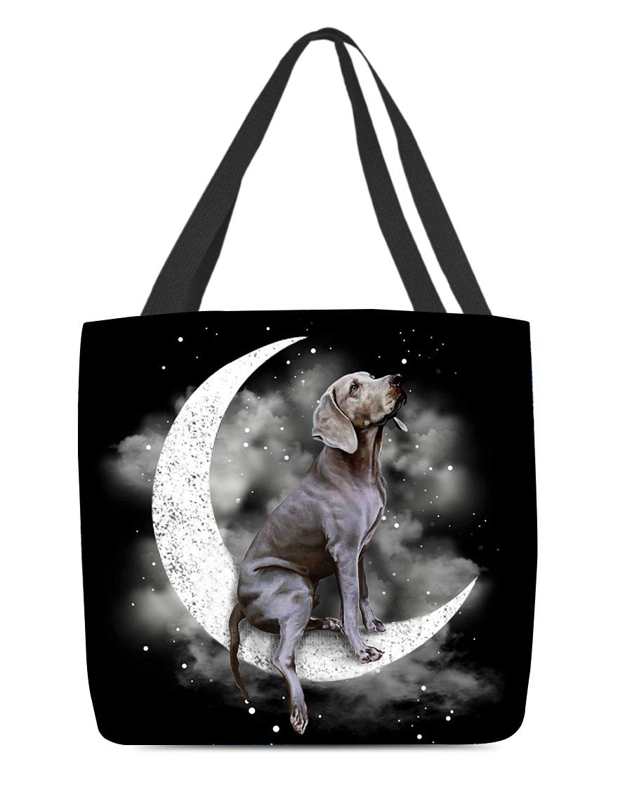 Weimaraner Sit On The Moon With Starts-Cloth Tote Bag