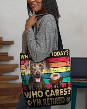 Weimaraner Who Cares-Cloth Tote Bag