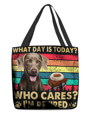 Weimaraner Who Cares-Cloth Tote Bag