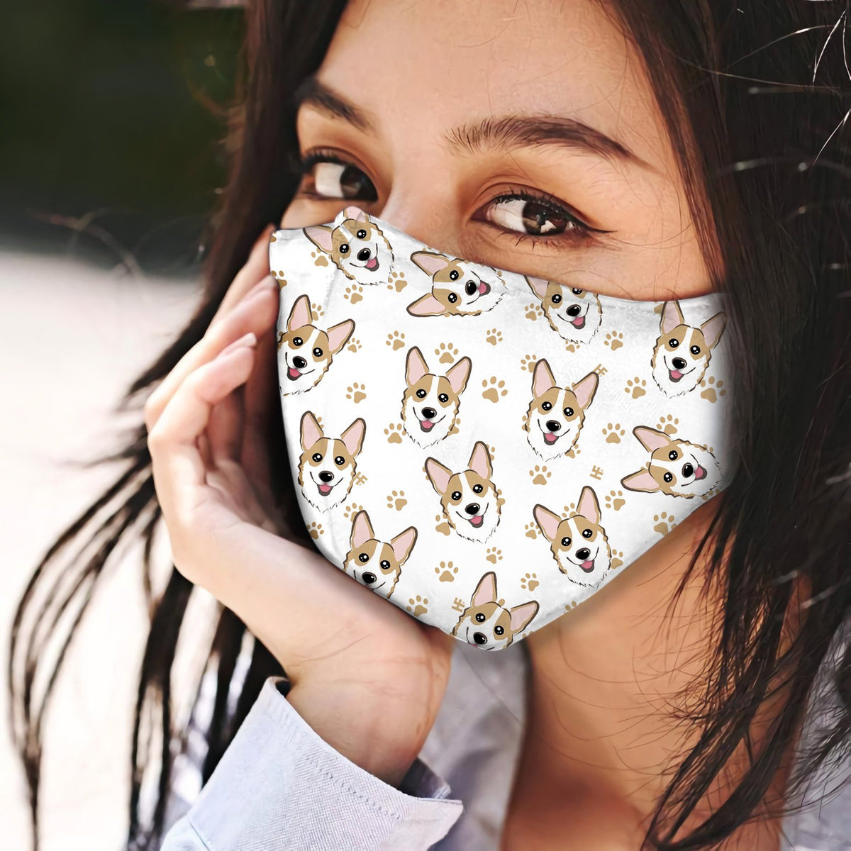Welsh Corgi Pattern EZ01 Face Mask