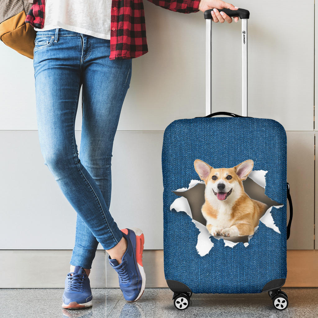 Welsh Corgi-Torn Paper Luggage Covers