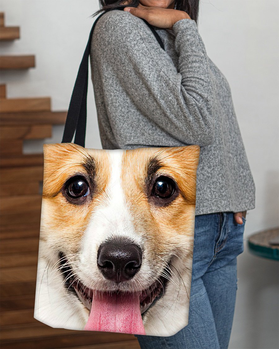 Welsh Corgi Face-Cloth Tote Bag