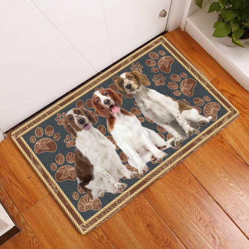 Welsh Springer Spaniel-Flower Paw Doormat